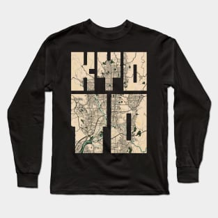 Kyoto, Kansai, Japan City Map Typography - Vintage Long Sleeve T-Shirt